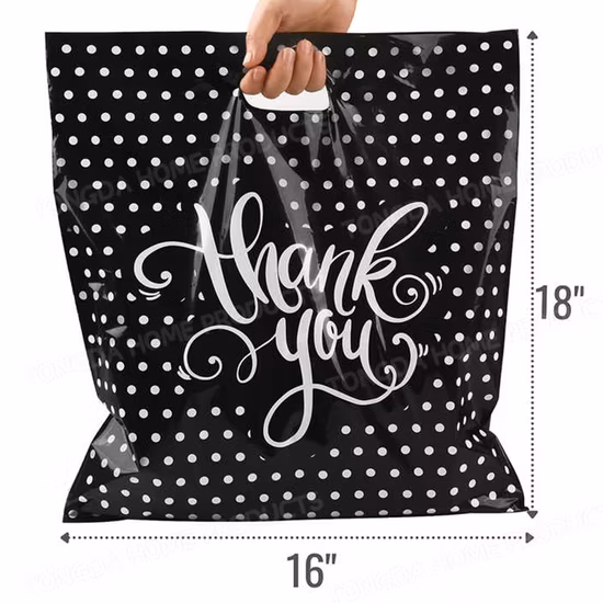 Las compras mate del bolso del envase de plástico transparente llevan los bolsos polivinílicos de encargo del bolso cortado con tintas del PVC con la manija